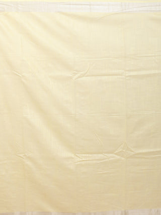 Lemon Yellow Cotton Saree with Machine Embroidery