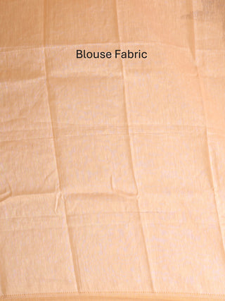 Peach Silk Linen Saree with All-Over Machine Embroidery