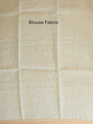 Ice Blue Silk Linen Saree with All-Over Machine Embroidery