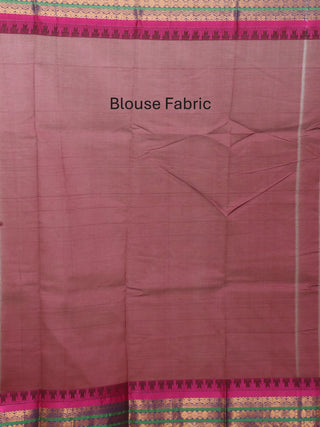 Lime Green Pure Cotton Gadwal Saree With Multicolour Pure Silk Border