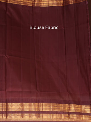 Sandal Colour Pure Silk Gadwal Saree With Coffee Brown Border
