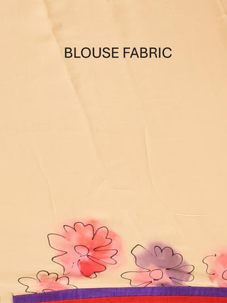Colourful And Trendy Georgette Saree with Hand Painting Using Fabric Colours