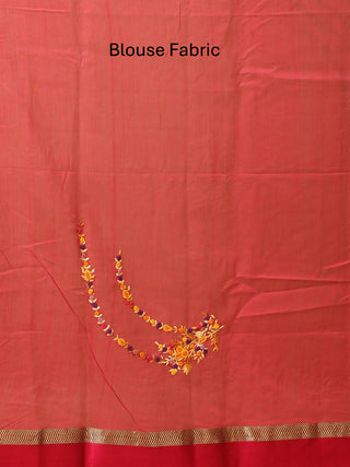 Purple Chanderi Silk Saree With Parsi Work Inspired Hand Embroidery