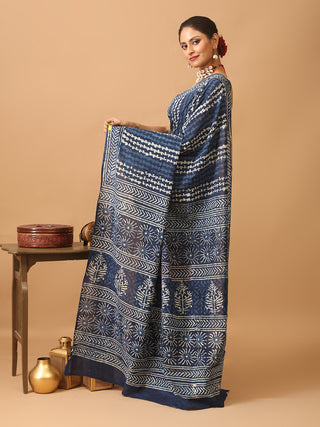 Indigo Blue Pure Jaipur Mul Cotton