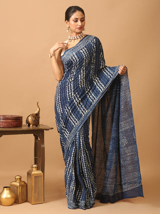 Indigo Blue Pure Jaipur Mul Cotton