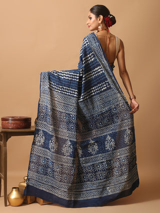 Indigo Blue Pure Jaipur Mul Cotton