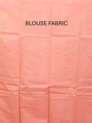 Sandal and English Rose Pink Kanjivaram Cotton Silk Saree