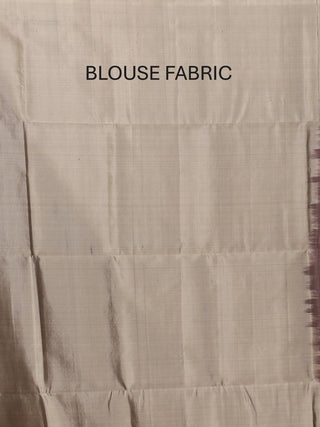 Coffee Brown Pure Kanjivaram Silk Saree with Grey Checks and Copper Zari