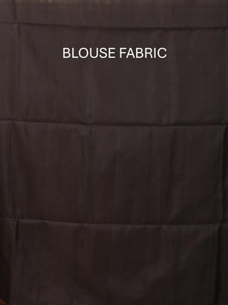 Black, Grey, and Gold Panelled Pure Kanjivaram Silk Saree with Silver Polka Butis