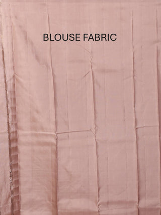 Light Brown Pure Kanjivaram Silk Saree with Silver Zari