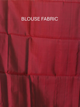 Peacock Blue and Wine Pure Kanjivaram Silk Saree