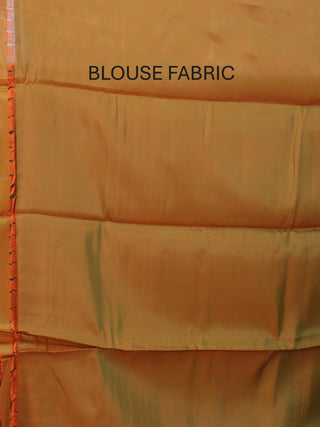 Forest Green and Orange Pure Kanjivaram Silk Saree