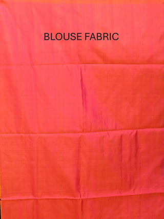 Black and Sunset Pink Pure Kanjivaram Silk Saree