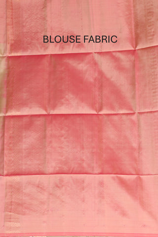 Sandal and English Rose Pink Pure Kanjivaram Silk Saree