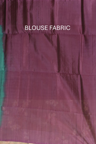 Teal and Purple Pure Kanjivaram Silk Saree