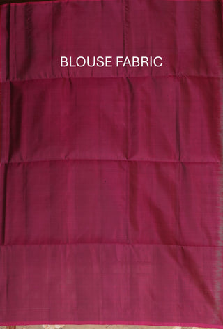 Elephant Grey and Wine Pure Kanjivaram Silk Saree