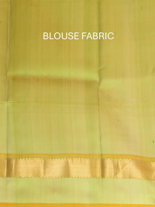 Green and Maroon Checked Kanjivaram Silk Saree
