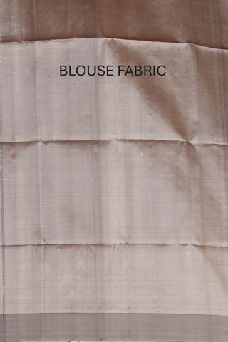 Cream and Grey Pure Kanjivaram Silk Saree