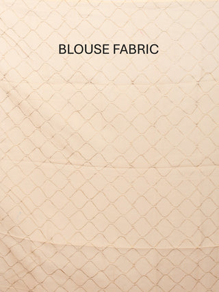 Beige Cotton Kota Doria Saree with Machine Embroidery