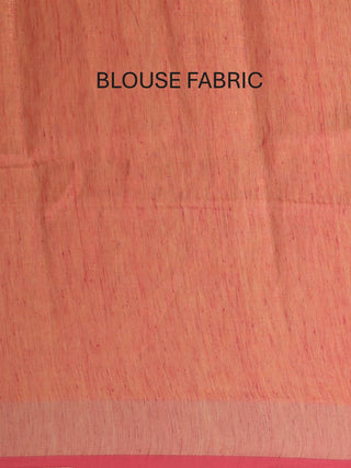 Golden Yellow Handloom Linen Jamdani Saree With Golden Zari Border