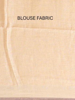 Sandal Colour Hand Woven Pure Linen Saree