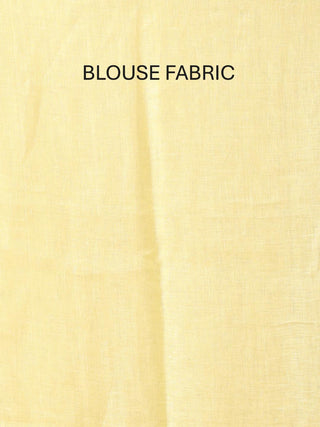 Pale Yellow Hand Woven Linen Jamdani Saree