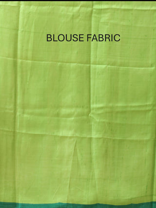 Green Murshidabad Pure Silk Saree With Colourful Hand Painting Inspired By Peacocks