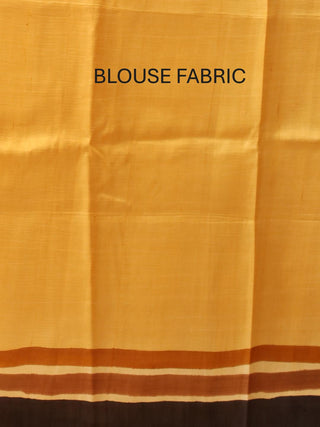 Pale Yellow Murshidabad Pure Silk Saree With Hand Painting of Colourful Roses