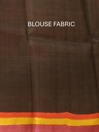 Turquoise Blue Murshidabad Pure Silk Saree With African Painting Inspired Hand Painting