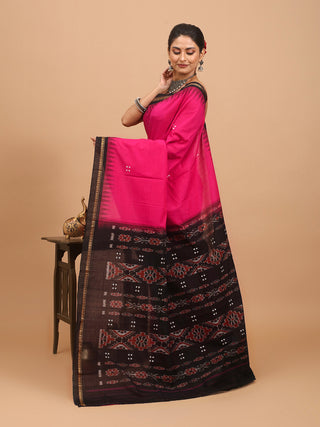 Magenta Odisha Handloom Punji Buti Cotton Saree