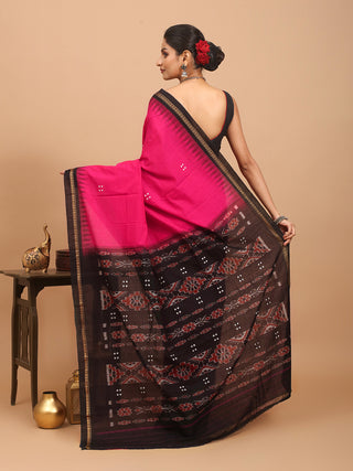 Magenta Odisha Handloom Punji Buti Cotton Saree