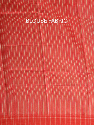 Beige Block Printed Bhagalpur Ghicha Tussar Silk Saree