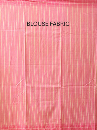 Beige and Pink Bhagalpur Ghicha Tussar Silk Saree with Warli Prints