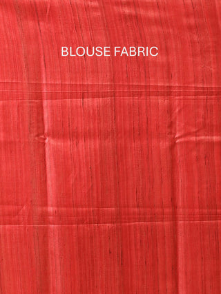 Beige Bhagalpur Ghicha Tussar Silk Saree with Multicoloured Geometric Prints