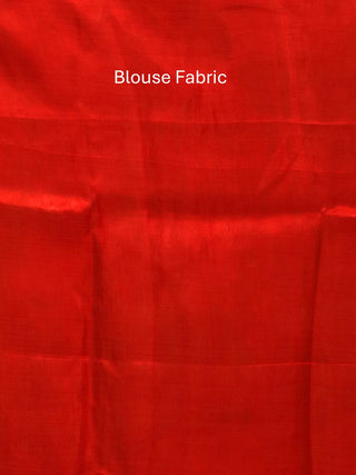 Rust Pure Murshidabad Silk Saree with "Maple Leaf" Screen Print