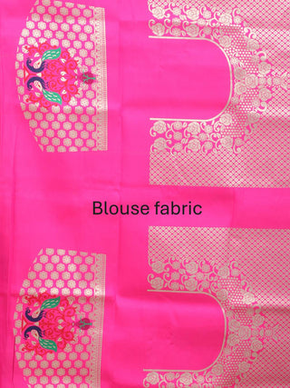 Sky Blue And Hot Pink Soft Silk Paithani Saree