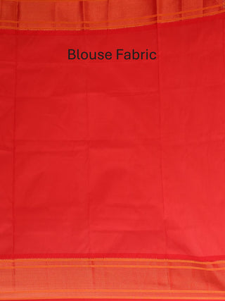 Parrot Green And Tomato Red Soft Silk Paithani Saree