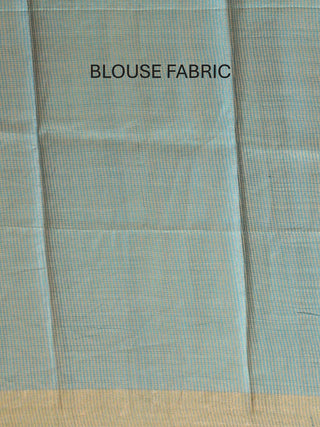 Purple-Blue Pure Tissue-Tussar Silk Saree with Panelled Digital Prints