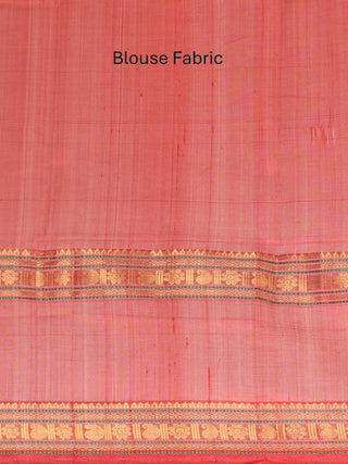 Cream And Red Handloom Kanchipuram Silk Cotton Saree