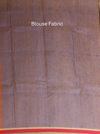 Wine Handloom Silk Linen Saree with Vibrant Floral Pallu