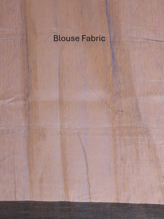 Indigo Blue and Black Handloom Silk Linen Saree with Floral Motifs