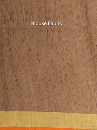 Denim Blue Handloom Silk Linen Saree with Floral Motifs On Pallu