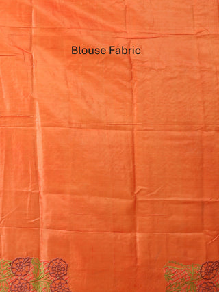 Wine Tussar Silk Saree With Embroidery And Cutwork
