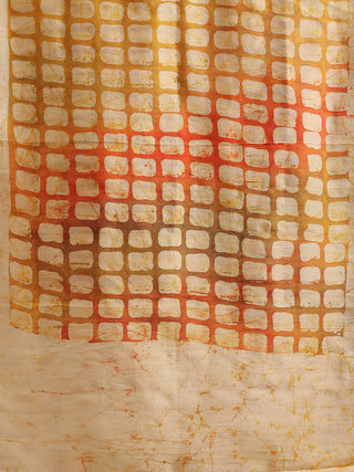 Sunset Grid Batik Pure Silk Stole