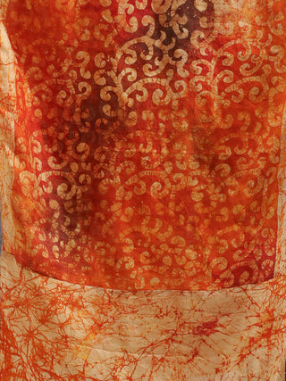 Rust Swirl Batik Pure Silk Stole