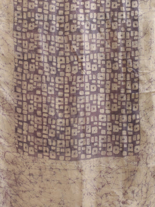 Lilac Grid Batik Pure Silk Stole