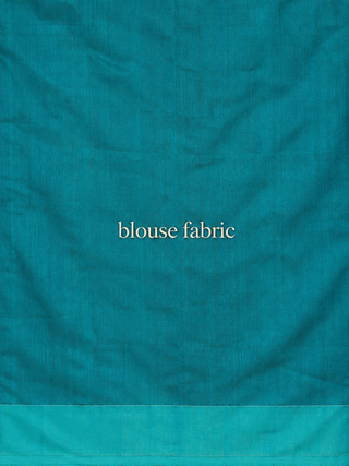 Deep Teal Blue Bengal Handloom Muslin Saree with Traditional Floral Jamdani Weaves
