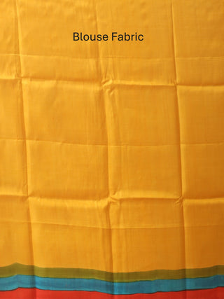Golden Yellow Hand-Painted Murshidabad Silk Saree – The Durga Edit