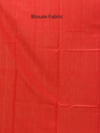 Coral Red Viscose-Silk Saree With Hand Madhubani Painting On Ghicha-Tussar Pallu