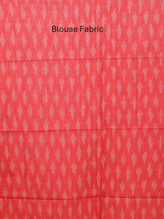 Grey and Red Handwoven Pure Ikkat Cotton Saree